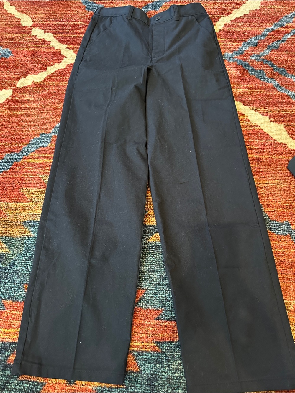 French Toast Black Straight-Leg School Pants